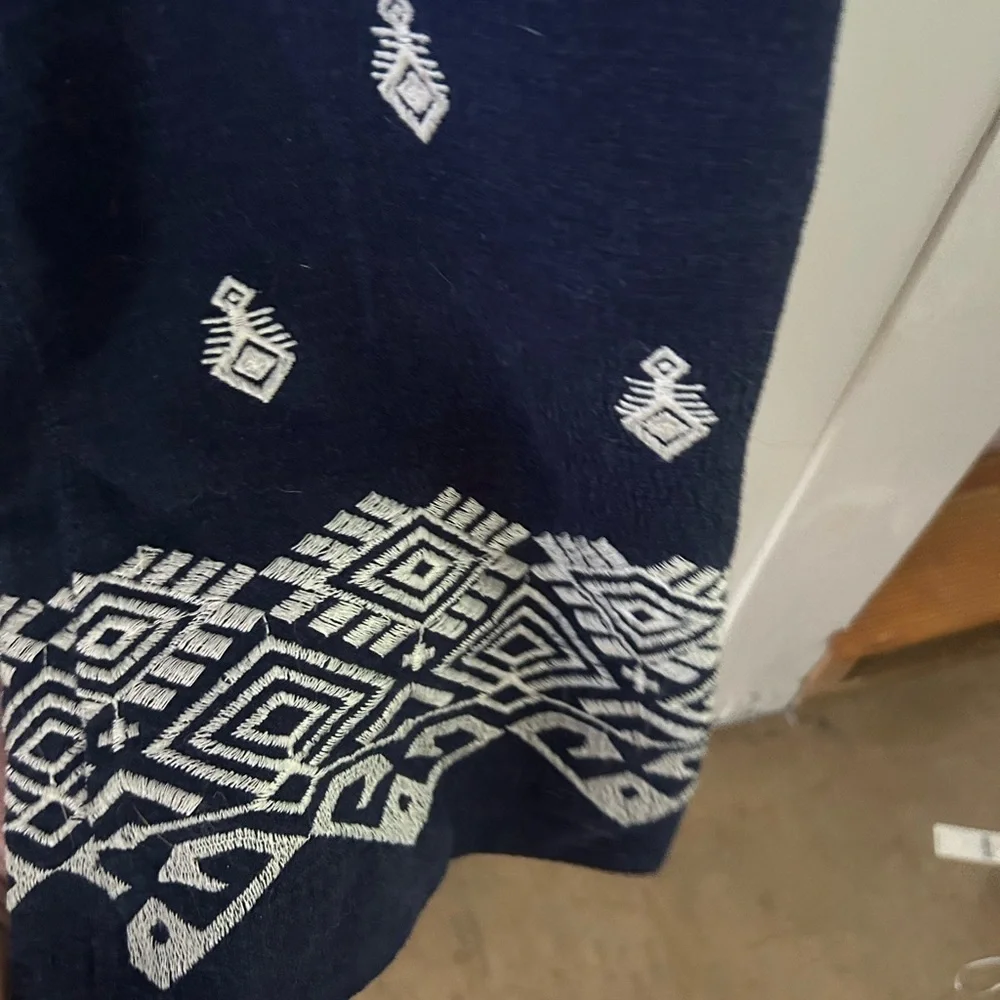 Zara embroidered linen blend‎ pants XS